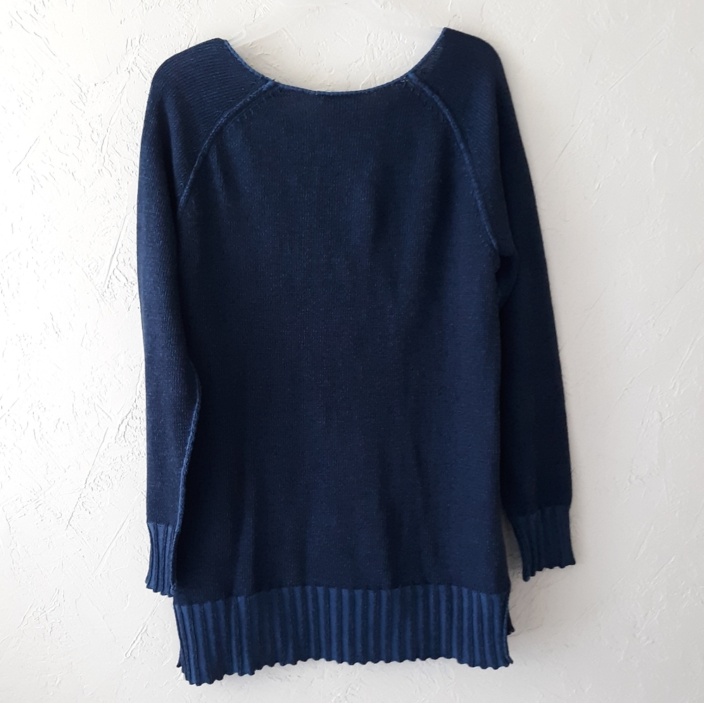 Tribal Large Blue Tunic Sweater - Picture 2 of 4